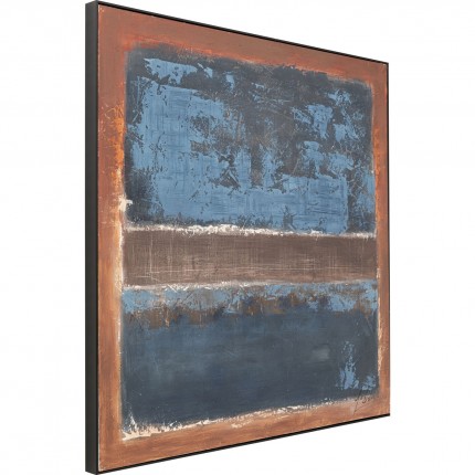 Tableau Silence 120x120cm bleu Kare Design