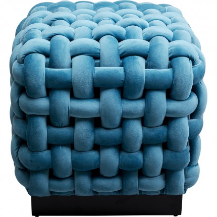 Stool Weave velvet blue Kare Design