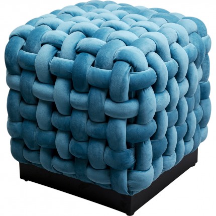 Stool Weave velvet blue Kare Design