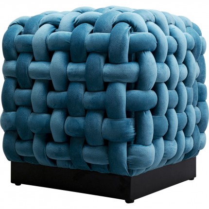 Stool Weave velvet blue Kare Design