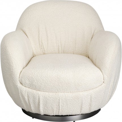 Swivel Armchair Nube Boucle cream Kare Design