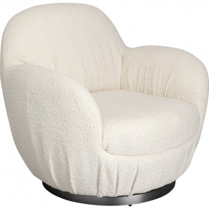 Fauteuil pivotant Nube Boucle crème Kare Design