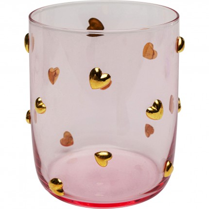 Verres à eau Party roses coeurs set de 4 Kare Design