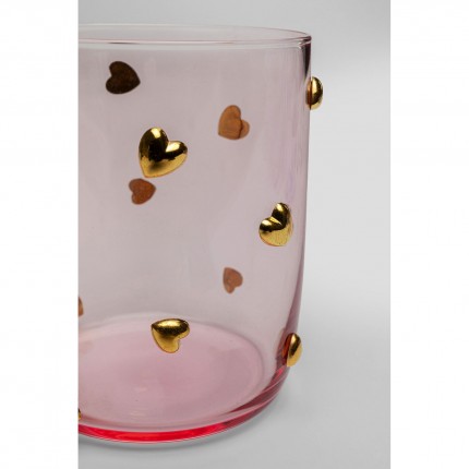 Verres à eau Party roses coeurs set de 4 Kare Design