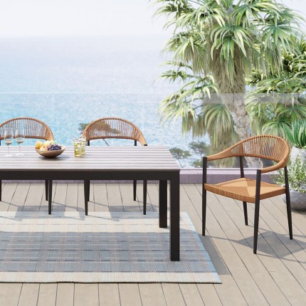 Ensemble de jardin Sorrento table et 4 chaises nature Kare Design