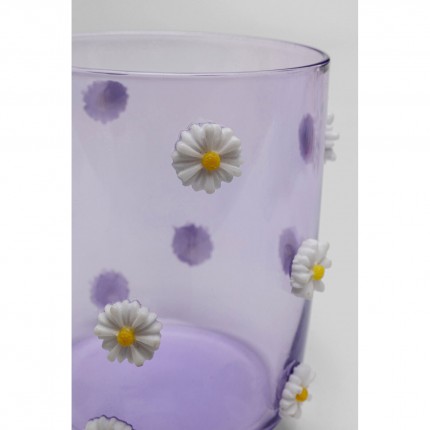 Water Glass Party purple flowers (4/set) Kare Design