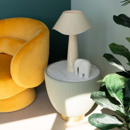 Fauteuil pivotant Orion velours jaune Kare Design