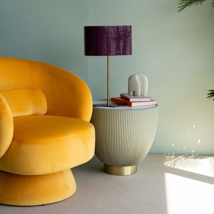 Fauteuil pivotant Orion velours jaune Kare Design