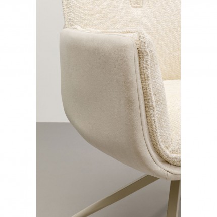 Swivel chair with armrests Hilla cream Kare Design