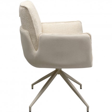 Swivel chair with armrests Hilla cream Kare Design