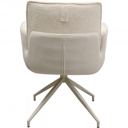 Swivel chair with armrests Hilla cream Kare Design