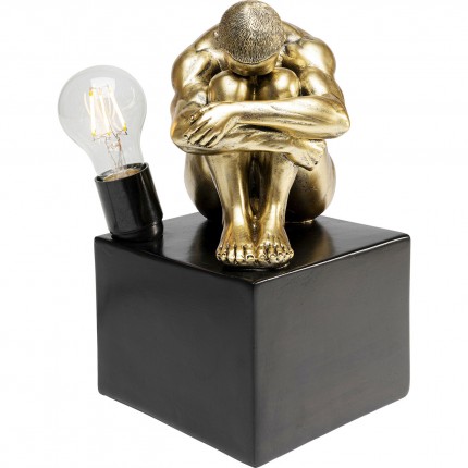 Table Lamp man curled up gold Kare Design