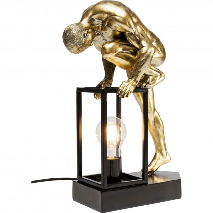 Table Lamp man climbing gold Kare Design