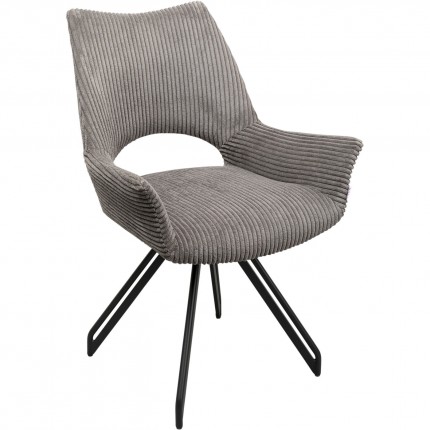 Swivel chair Rich cord grey Kare Design