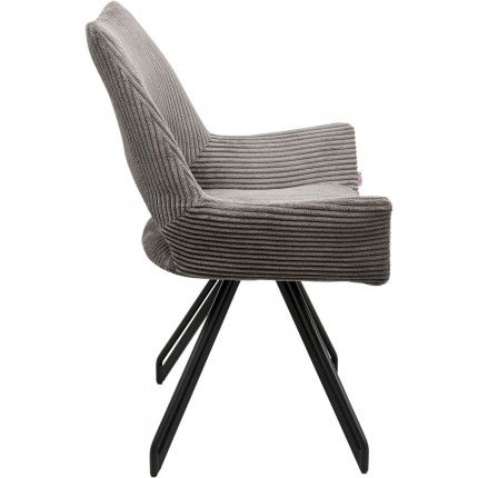 Swivel chair Rich cord grey Kare Design