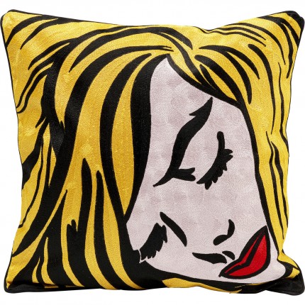 Coussin Art Line Comic Lady Kare Design