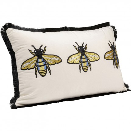 Coussin blanc trois abeilles Kare Design