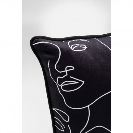 Coussin visages noir Kare Design