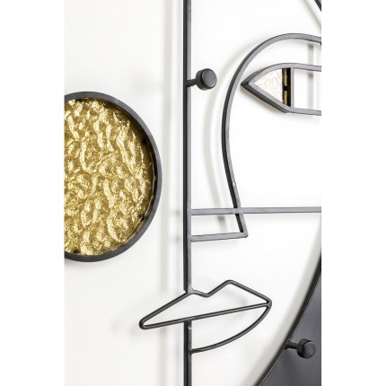 Wall Coat Rack Art Face woman 90x61cm Kare Design