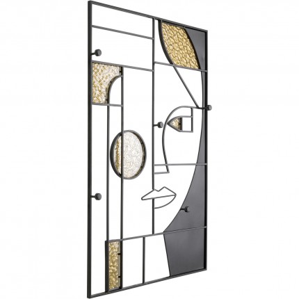 Portemanteau mural Art Face femme 90x61cm Kare Design