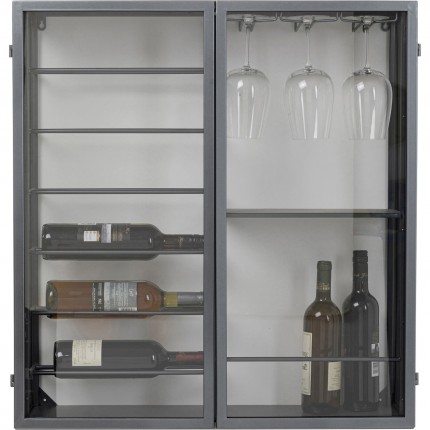 Wall Wine Shelf Porto 80x75cm black Kare Design