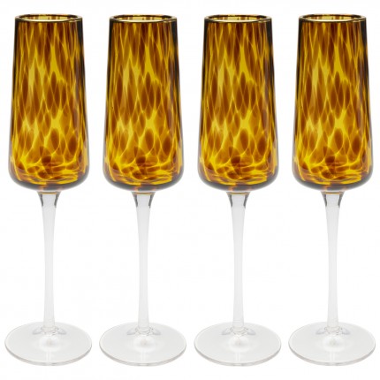 Flûtes à champagne Caramel set de 4 Kare Design