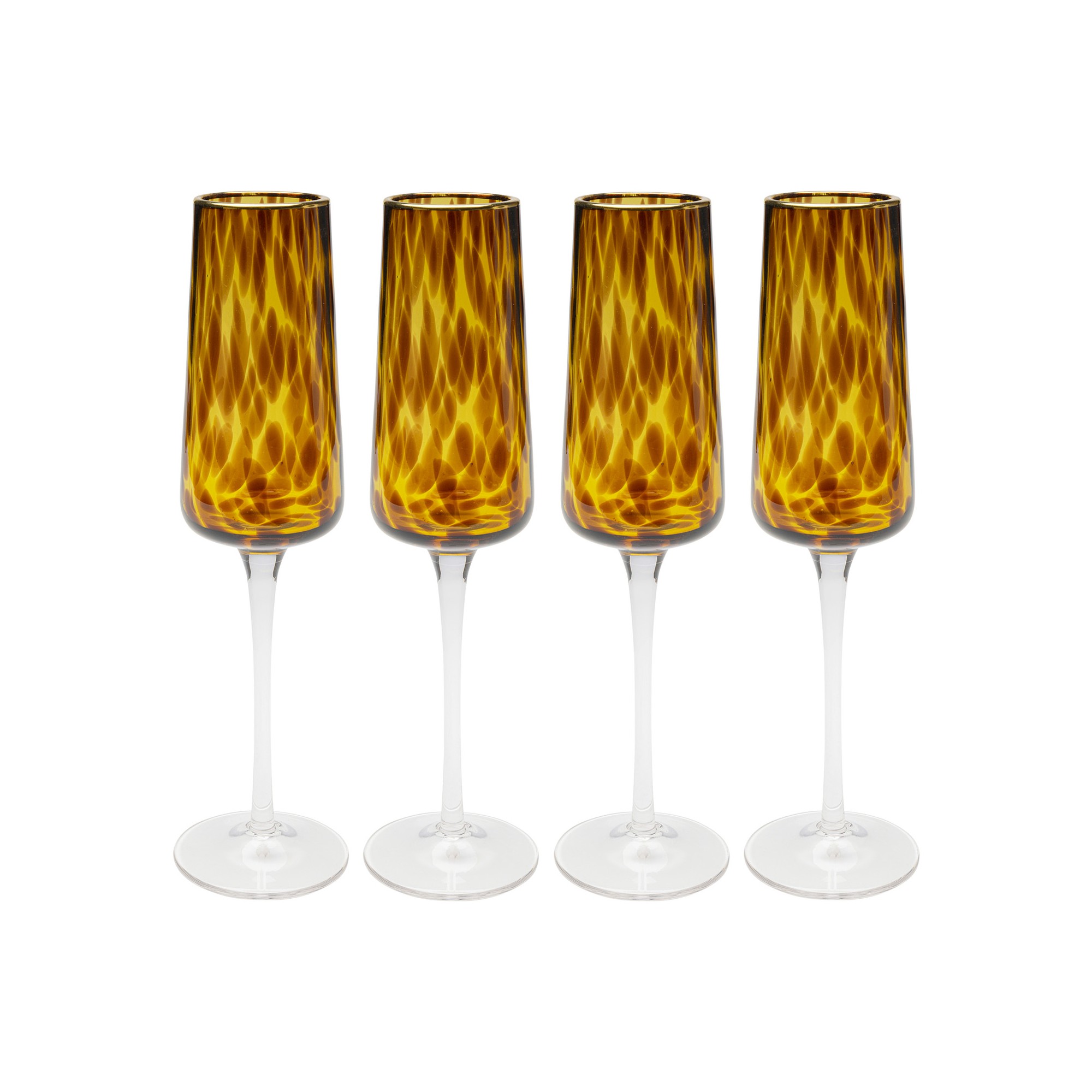 Flûtes à champagne Caramel set de 4 Kare Design