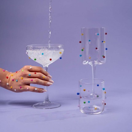 Water Glass Party Dots (4/set) Kare Design