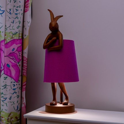 Lampe Animal lapin 50cm bordeaux et violette Kare Design