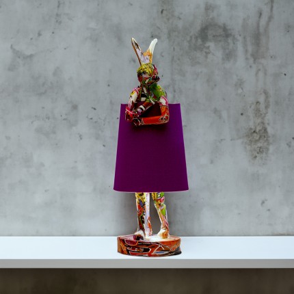 Table Lamp Animal rabbit 50cm graffiti and purple Kare Design