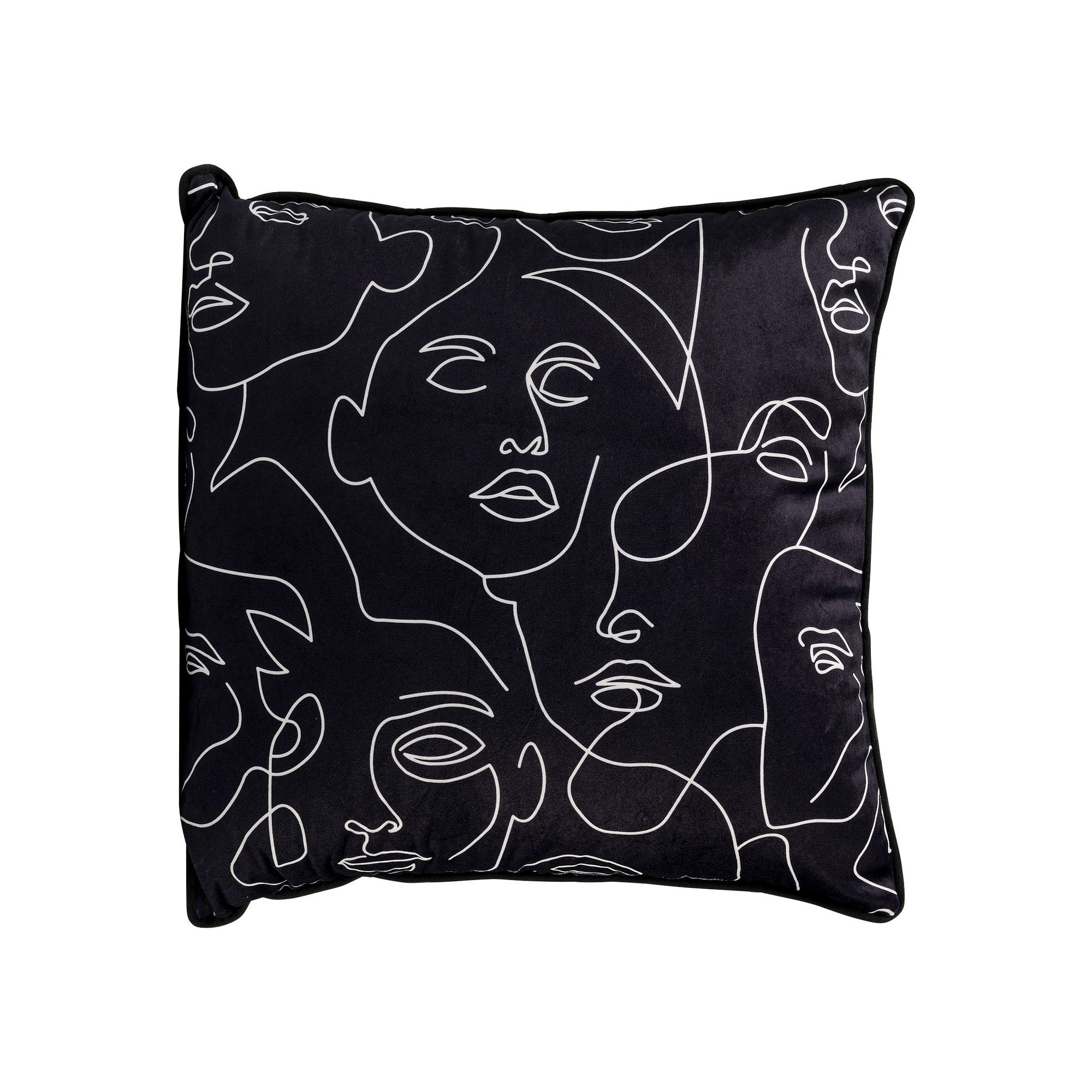 Coussin visages noir Kare Design