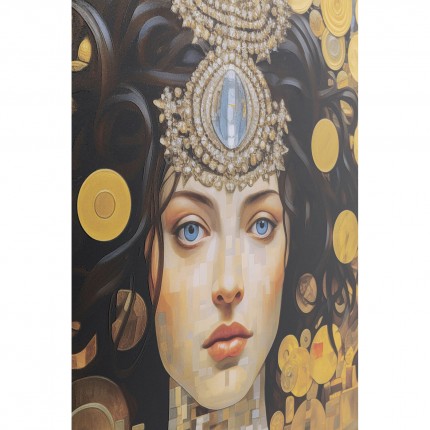 Glass Picture Art Nouveau Lady 3D 120x120cm Kare Design