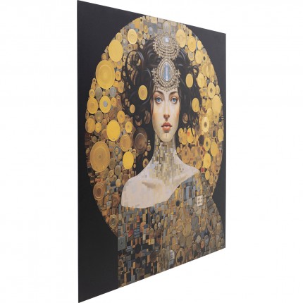 Glass Picture Art Nouveau Lady 3D 120x120cm Kare Design