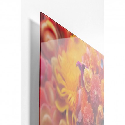 Tableau en verre femme fleurs oranges 120x80cm Kare Design