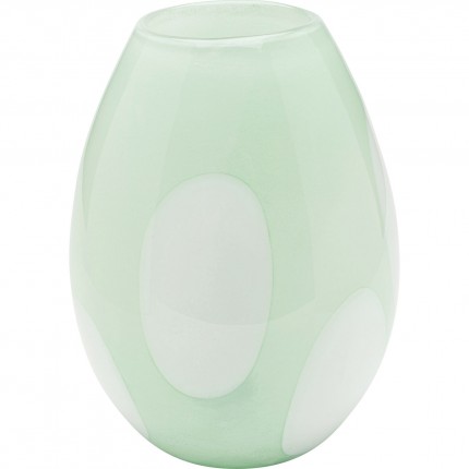 Vase Punti vert et blanc 30cm Kare Design