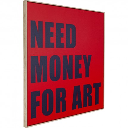 Tableau Need Money 80x80cm Kare Design