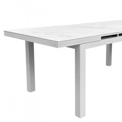 Table de jardin à rallonge Coppi blanche 280x100cm Gescova