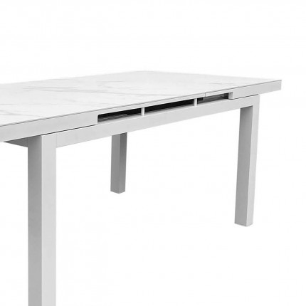 Table de jardin à rallonge Coppi blanche 280x100cm Gescova