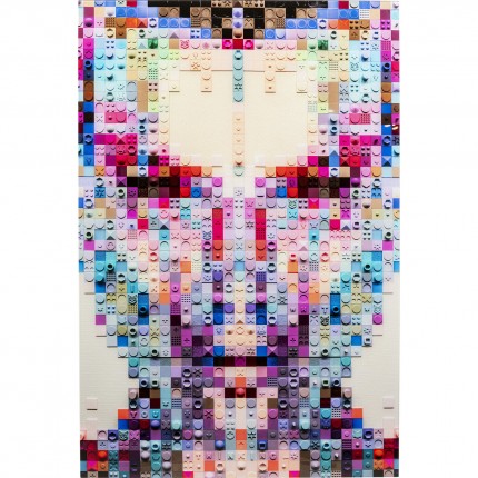 Tableau en verre visage pixels 80x120cm Kare Design