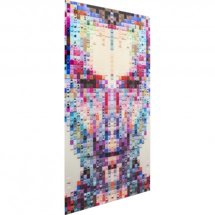 Tableau en verre visage pixel 80x120cm Kare Design