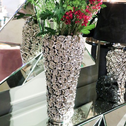 Vase Roses chrome 36cm Kare Design