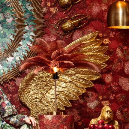 Lampe plumes rouges Kare Design