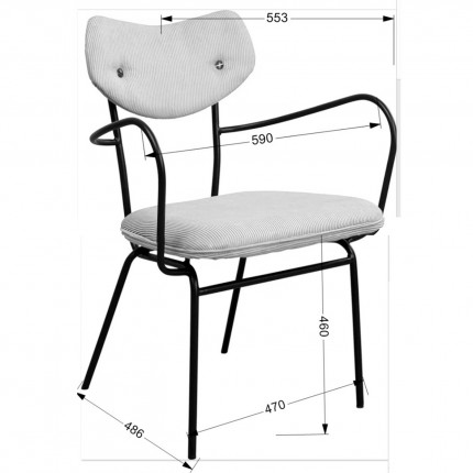 Chair with armrests Viola blue Kare Design