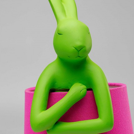 Lampe Animal lapin verte et rose 50cm Kare Design