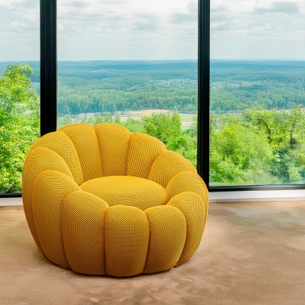 Swivel Armchair Peppo Bloom yellow Kare Design