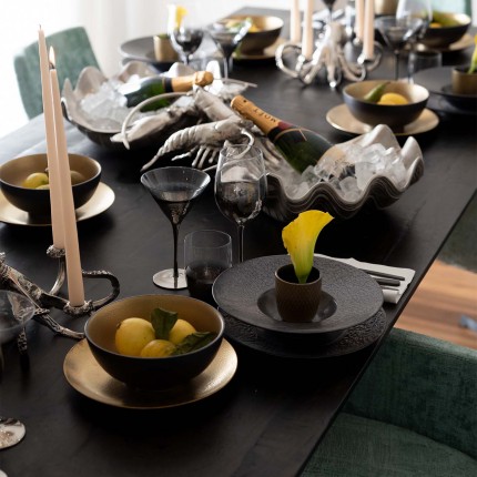 Assiettes creuses Cosmos noires 27cm set de 4 Kare Design