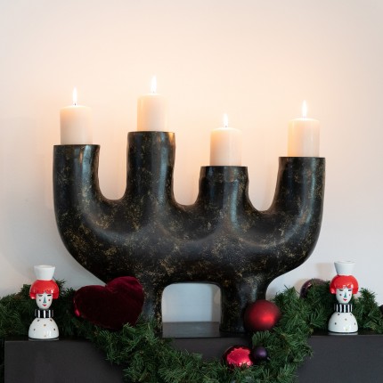 Candle Holder Sticker 4 arms brown Kare Design