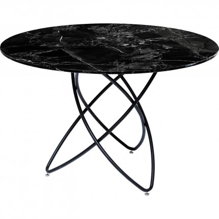 Table Molekular Ø120cm marbleprint black Kare Design