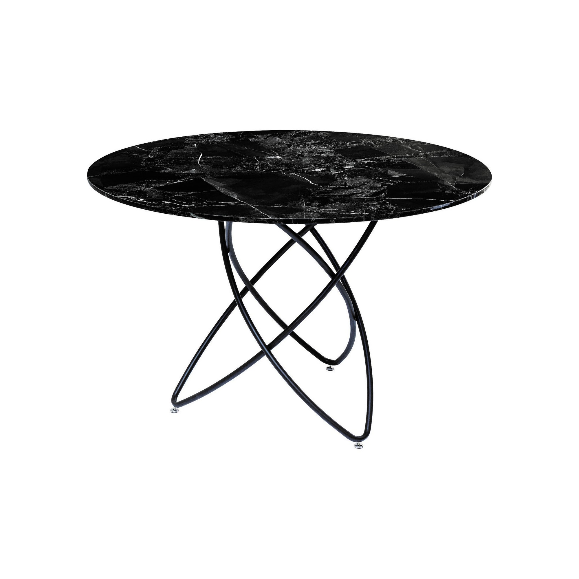 Table Molekular noir -verre look marbre Ø120cm