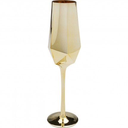 Champagne Glass Diamond gold (4/Set) Kare Design